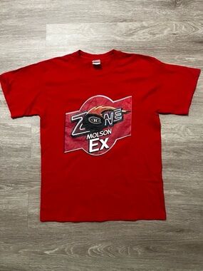 Gildan Red Molson EX Zone Graphic Men's T-Shirt